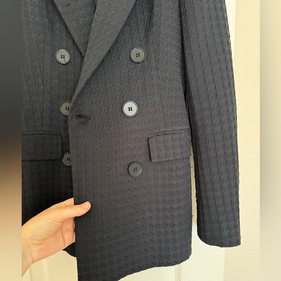 ZARA Double Breasted Jacquard Blazer XS - Picture 9 of 9